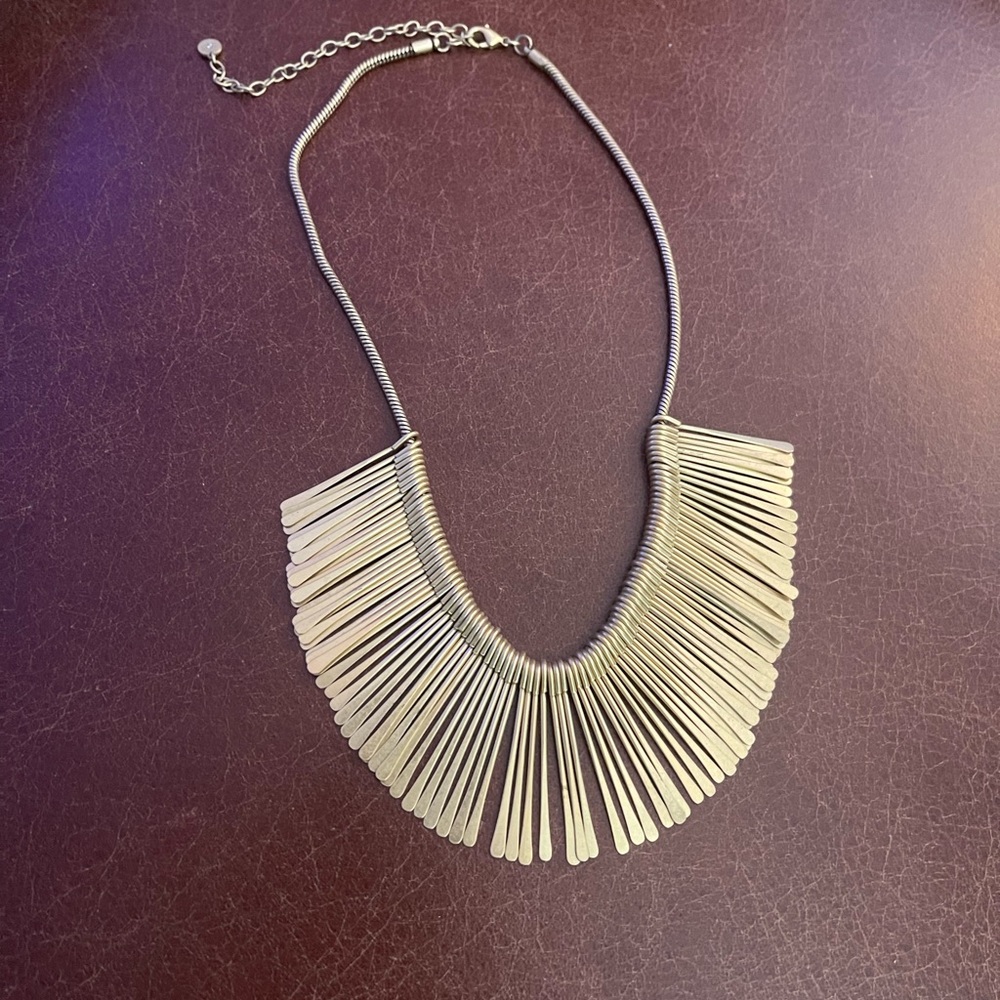Stella & Dot gold statement necklace.